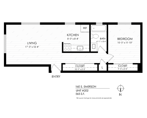 1 bedroom floorplan